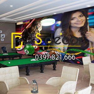 Tranh dán tường 3D Quán Bida, Club Bi-a, Billiard Pub đẹp và cá tính BI-A03 - Ảnh 2