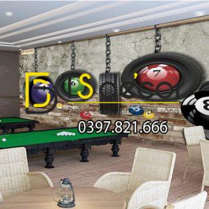 Tranh dán tường 3D Quán Bida, Club Bi-a, Billiard Pub đẹp và cá tính BI-A06 - Ảnh 3