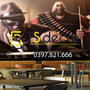 Tranh dán tường 3D Quán Bida, Club Bi-a, Billiard Pub đẹp và cá tính BI-A06 - Ảnh 4