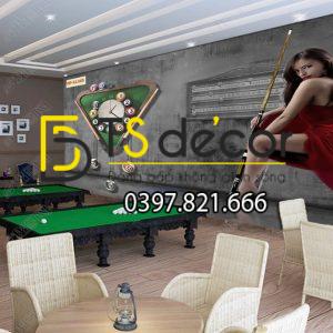 Tranh dán tường 3D Quán Bida, Club Bi-a, Billiard Pub đẹp và cá tính BI-A06 - Ảnh 5