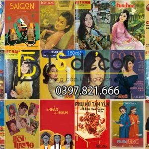 Combo 30 hình Decal dán tường Bìa Báo Cũ Việt Nam - Ảnh 3