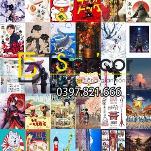 Combo 30 tờ Decal dán tường Nhật Bản Tổng Hợp khổ A3,A4,A5 - Ảnh 2