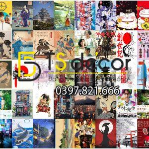 Combo 50 tờ Decal dán tường Phong Cách Nhật Bản khổ A3,A4,A5 - Ảnh 2