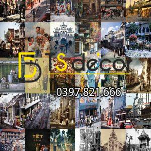 Combo 30 hình Decal dán tường Việt Nam Thời Xưa trang trí Cafe-Trà Chanh-Phòng Trà - Ảnh 3