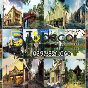 Combo 30 Hình Decal dán tường Hà Nội Xưa Khổ A3,A4,A5 - Ảnh 2
