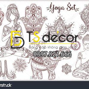 Tranh Dán Tường 3D Phòng Tập Yoga Hot Nhất 2021 - Ảnh 29