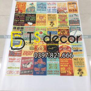 Combo 30 Tờ Decal Dán Tường Ca Dao Tục Ngữ VIỆT NAM Khổ A3,A4,A5 - Ảnh 2
