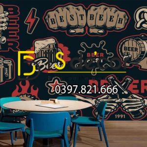 Tranh Dán Tường 3D Quán Beer Club thu hút khách nhất - Ảnh 2