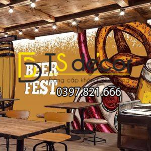 Tranh Dán Tường 3D Chuyên Bia Rượu Quán Nhậu Hot Nhất - Ảnh 2