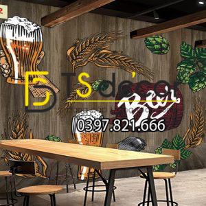 Tranh Dán Tường 3D Trang Trí Quán Beer Độc Đáo - Ảnh 4