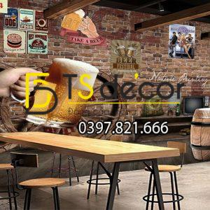 Tranh Dán Tường 3D Quán Bia Quán Nhậu Giải Nhiệt Mùa Hè - Ảnh 2
