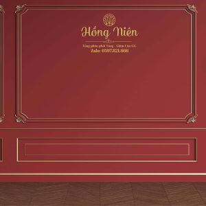 Alternative view of Phông Nền Livestream Chụp Ảnh Phào Chỉ Tân Cổ Điển Nền Đỏ 3D 5D Mã P24 - P96