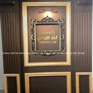 Phông Nền Livestream Chụp Ảnh Nâu Phào Chỉ Tân Cổ Điển 3D 5D Mã P138 - Ảnh 4