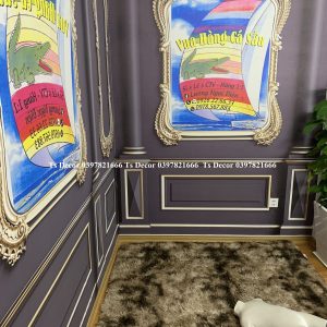 Phông Nền Đen Livestream Chụp Ảnh Phào Chỉ Tân Cổ Điển 3D 5D Mã P69 - P132 - Ảnh 4
