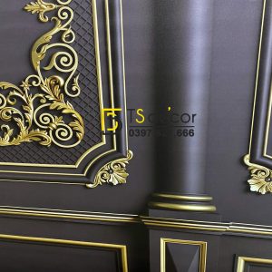 Phông Nền Livestream Chụp Ảnh Phào Chỉ Tân Cổ Điển Màu Trầm 3D 5D Mã P65 - P128 - Ảnh 5