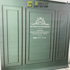 Phông Nền Livestream Chụp Ảnh Phào Chỉ Tân Cổ Điển Xanh Lá 3D 5D Mã P358 - Ảnh 6