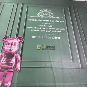Phông Nền Livestream Chụp Ảnh Phào Chỉ Tân Cổ Điển Xanh Lá 3D 5D Mã P358 - Ảnh 5
