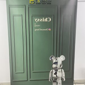 Phông Nền Livestream Chụp Ảnh Phào Chỉ Tân Cổ Điển Xanh Lá 3D 5D Mã P358 - Ảnh 4