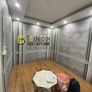 Phông Nền Livestream Chụp Ảnh Xám Xi Măng Phào Chỉ 3D 5D Mã P257 - Ảnh 10