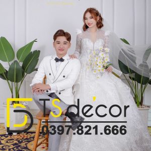 Phông Nền Livestream Chụp Ảnh Trắng Phào Chỉ Tân Cổ Điển 3D 5D Mã P287 - Ảnh 5