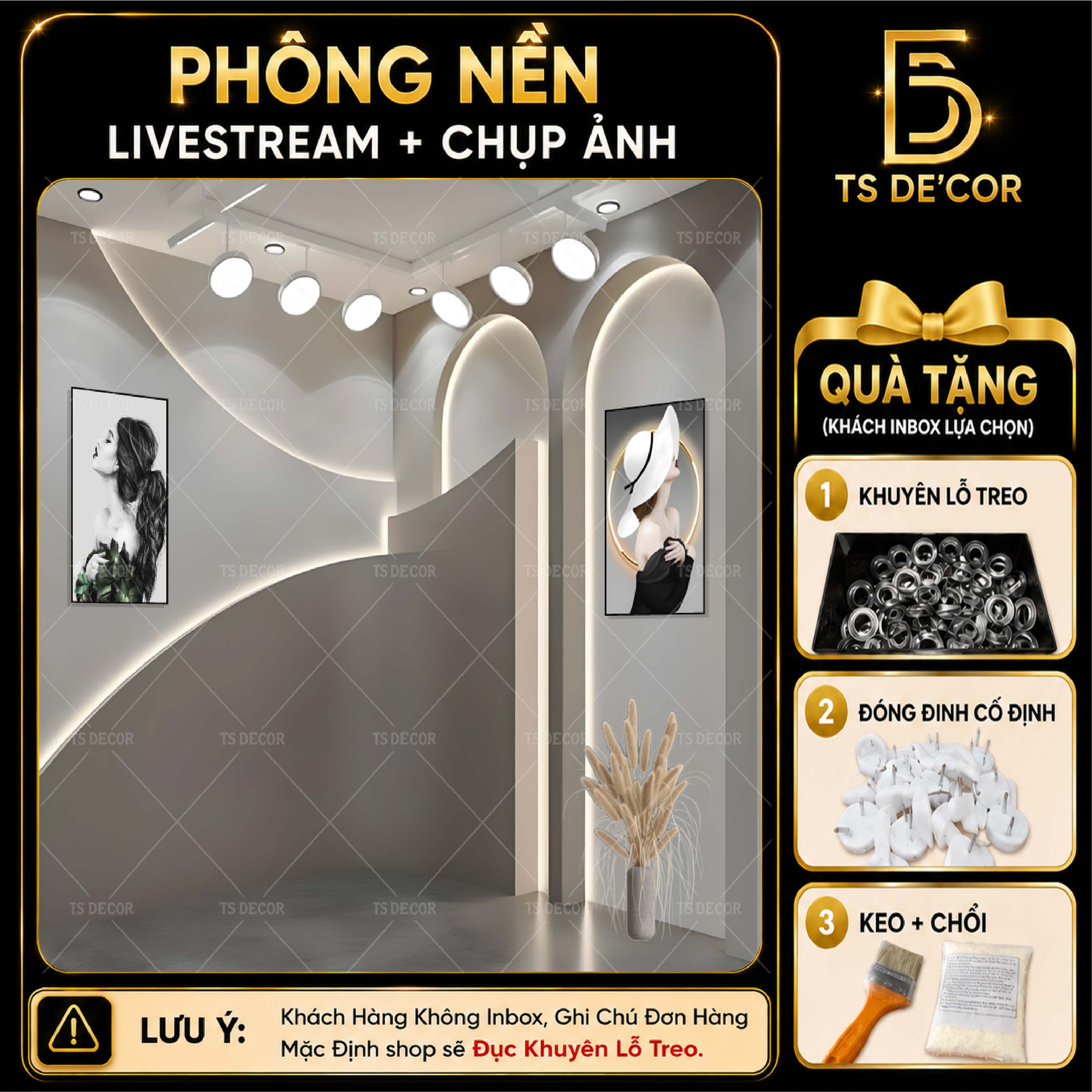 Phông nền livestream sang trọng 3D 5D, background livestream chụp ảnh thời trang, mỹ phẩm, gia dụng Đ2268E/ Đ5687A/ Đ5815D