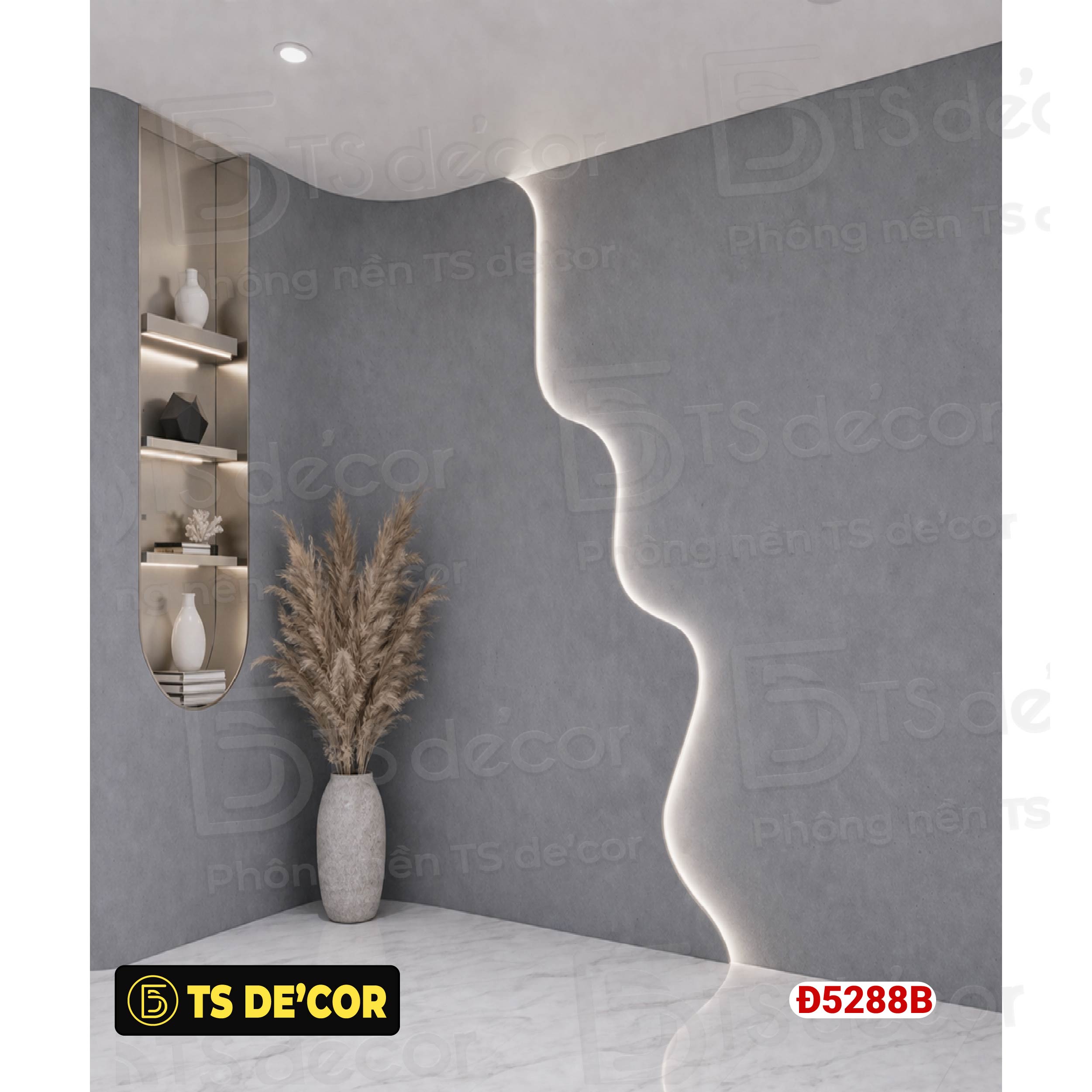 Phông nền chụp ảnh 3D 5D Decor phòng livestream hiện đại, mẫu hottrend xu hướng mới Đ5725A/ Đ5288B/ Đ5891C - Ảnh 2