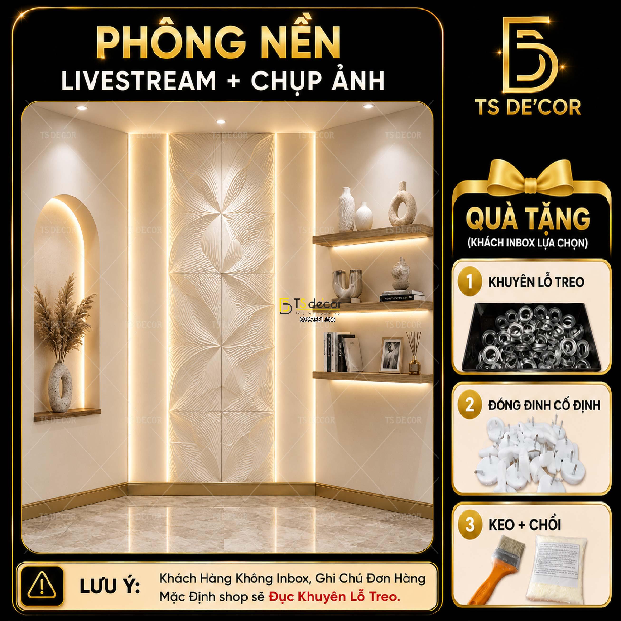 Phông Livestream Chụp Ảnh Lên Hình Đẹp Chuẩn Như Chụp Studio, thi công treo dễ dàng, tiết kiệm Đ5850/ Đ5724C/ Đ5784A