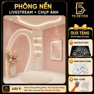 Phông nền Background livestream bán hàng, decor trang trí shop đẹp như Studio hỗ trợ đục lỗ treo Đ5856/ Đ5770/ Đ5655A
