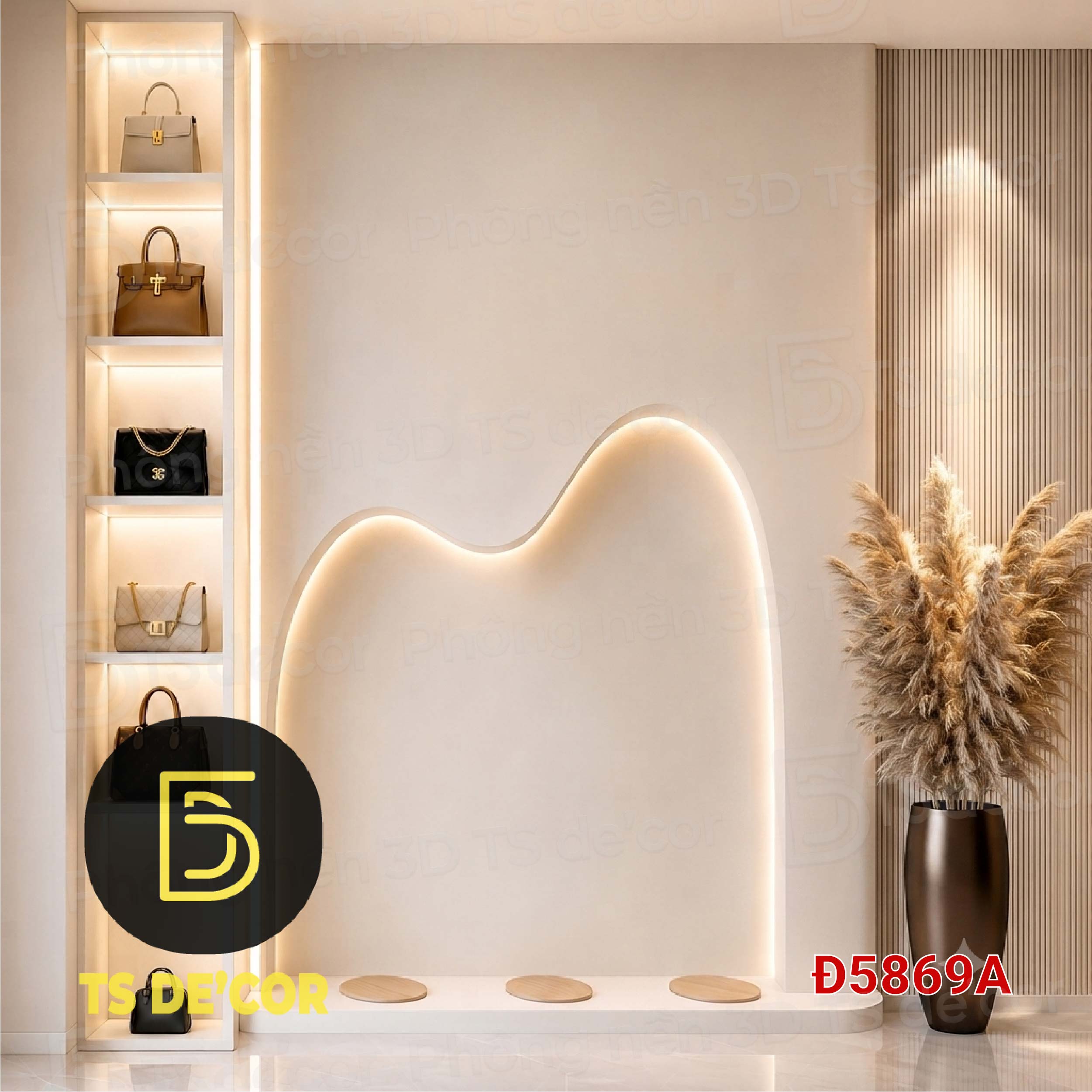 Background Phông Nền Livestream 3D 5D Cao Cấp Decor Sang Trọng Tạo Chiều Sâu Không Gian Rộng Đ423/ Đ5908A/ Đ5928 - Ảnh 2