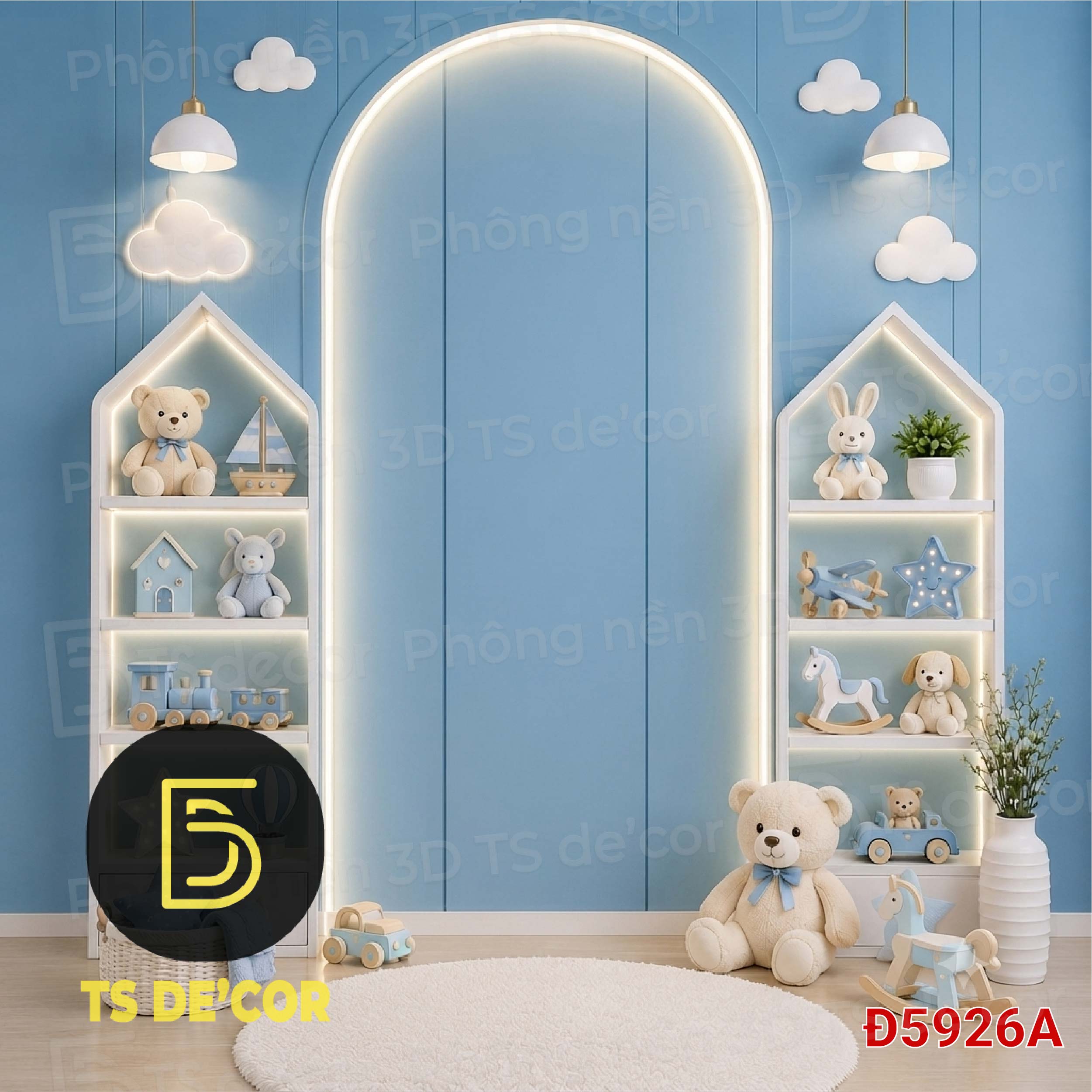 Background Phông Nền Livestream 3D 5D Cao Cấp Decor Sang Trọng Tạo Chiều Sâu Không Gian Rộng Đ423/ Đ5908A/ Đ5928 - Ảnh 3