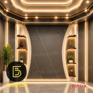 Phông Nền Livestream 3D 5D Cao Cấp Decor Góc Live Sang Trọng Hỗ Trợ Live Bán Hàng Hiệu Quả Đ5973B/ Đ5998/ Đ912A - Ảnh 4