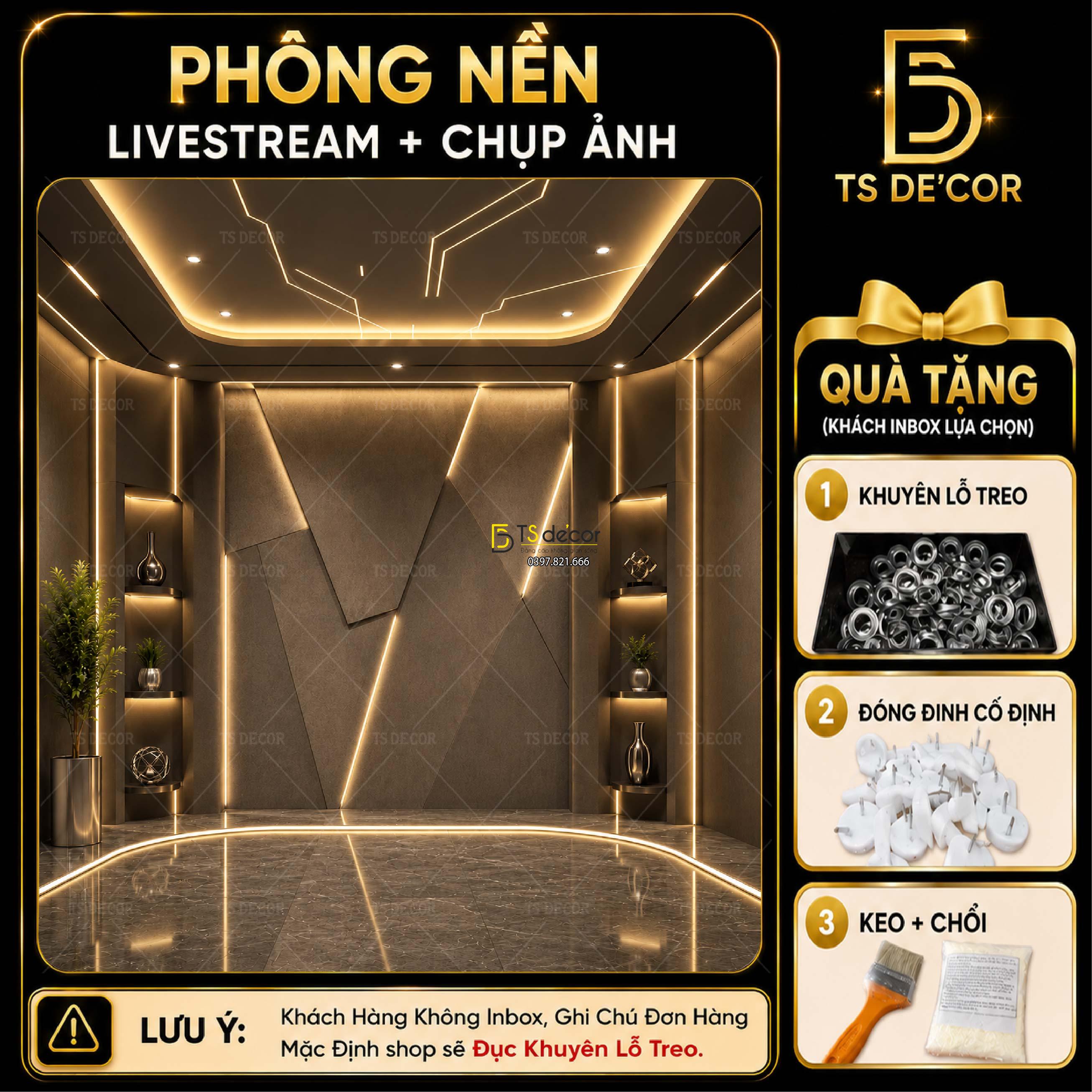 Phông nền Livestream và Chụp ảnh Decor góc live tạo chiều sâu Đ5932B/ Đ5930A/Đ5930A