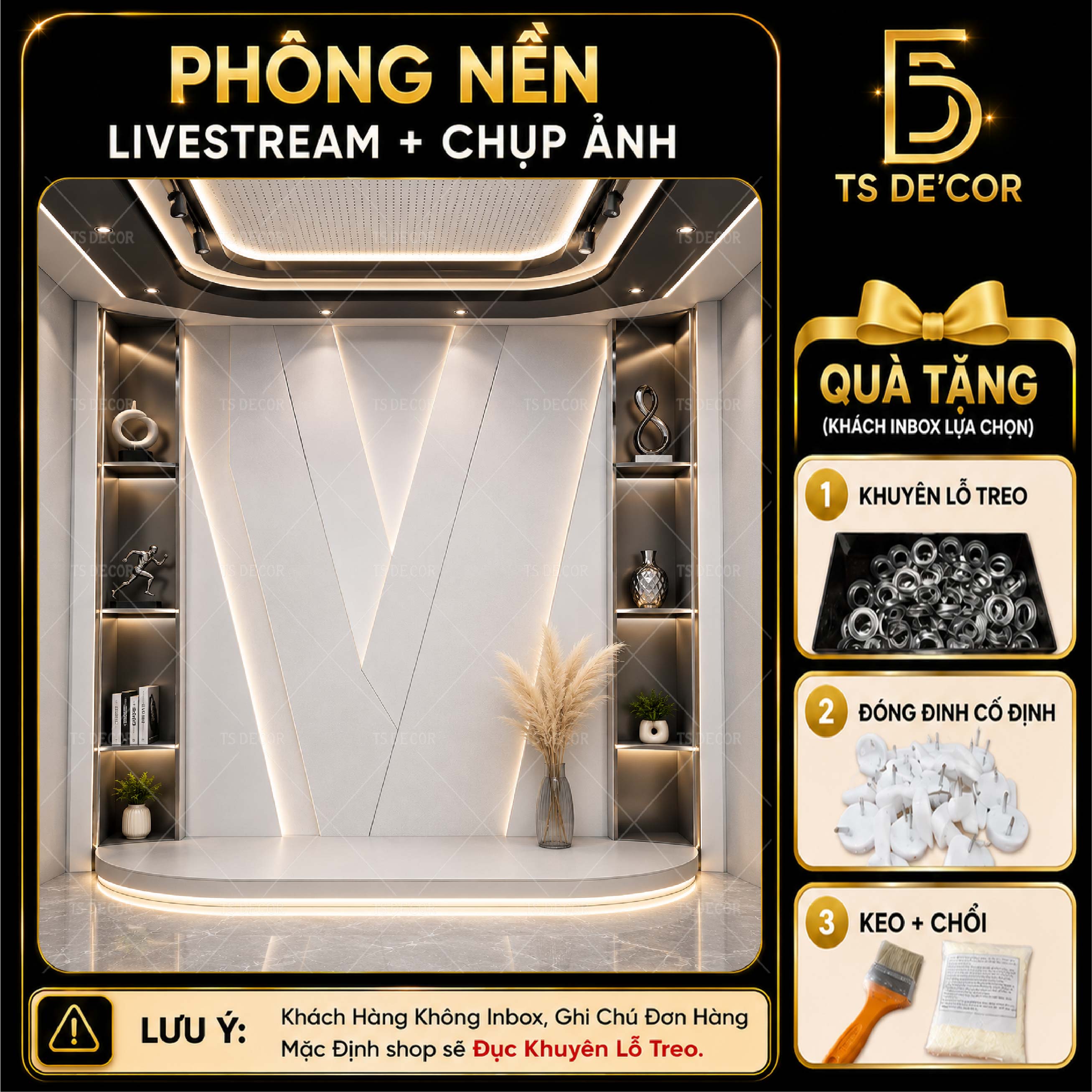 Phông nền Livestream 3D 5D Decor Phòng Livestream đẹp, thúc đẩy bán hàng online hiệu quả Đ5939B/ Đ5734/ Đ5826