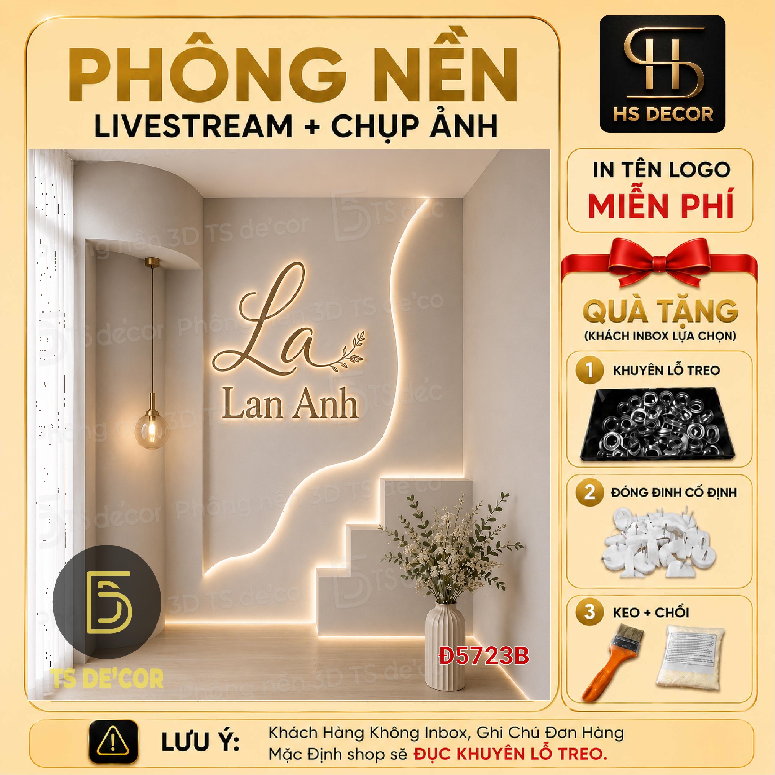 Phông Nền Livestream 3D 5D Tạo Chiều Sâu Giúp Rộng Góc Live, Background Chụp Ảnh Bán Hàng Online Đẹp Đ5723B/ Đ6189/ Đ6201B