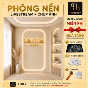 Phông Nền Livestream Chụp Ảnh Decor Shop Thời Trang, Phụ Kiện Online Chèn Logo Thương Hiệu Miễn Phí Đ5789/ Đ6186/ Đ6234