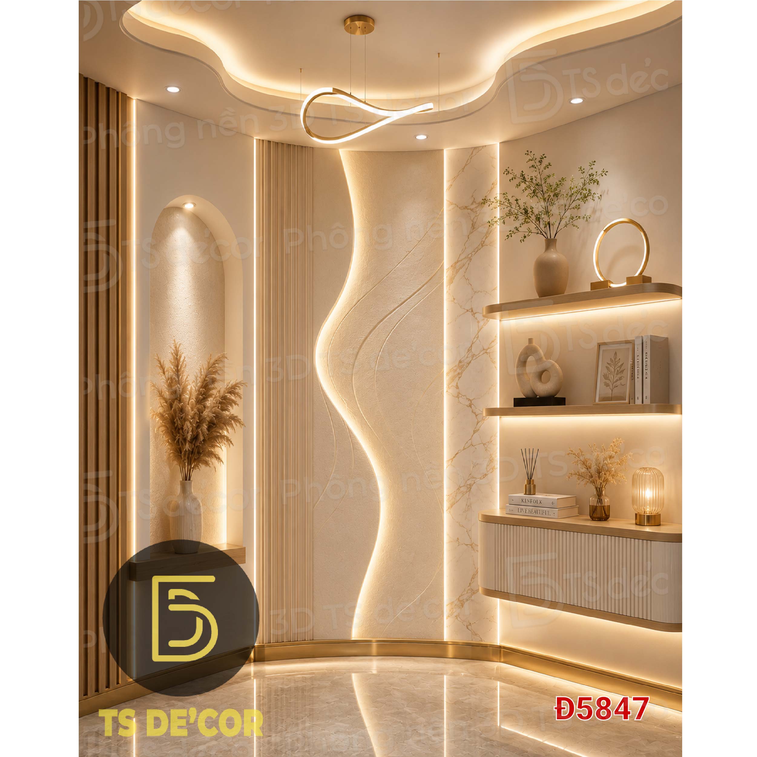 Phông nền Livestream Chuẩn Studio Phông Nền Live 5D Giả Đèn Led Sáng Lên Live Chân Thực Đ5997B/ Đ6025A/ Đ912F - Ảnh 5