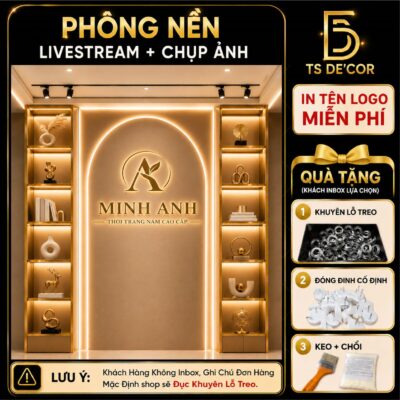 Background Bán Hàng Online Decor Góc Live Tạo Không Gian Rộng Mẫu Hottrend Sang Trọng 5D Chân Thực Đ5889/ Đ5803A/ Đ6205