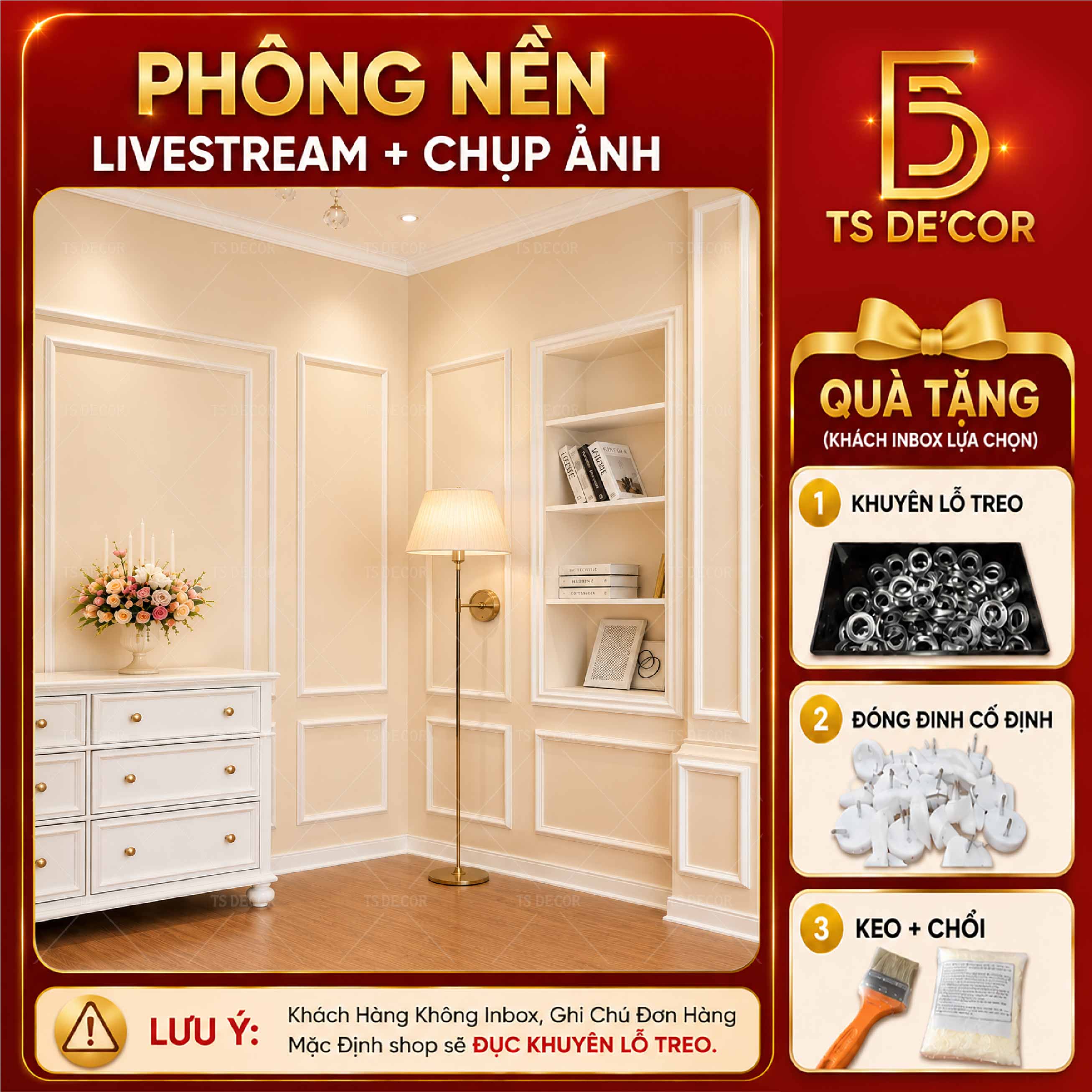 Phông Nền Livestream Chuẩn Studio – Sáng Mặt Không Loá, Giả Đèn Led Sáng Hỗ Trợ Chèn Thông Tin Đ6023B/ Đ5972/ Đ6044
