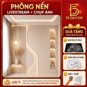 Phông Nền Livestream Hiện Đại, Background Decor Phòng Bán Hàng Online Hỗ Trợ Phụ Kiện Keo Hoặc Đinh Hoặc Đục Lỗ Đ6029/ Đ423/ Đ6047